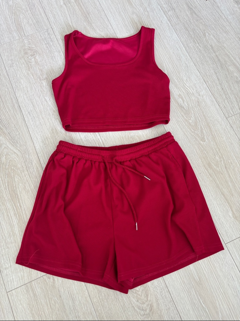 Red Women's Track Shorts - Casual Drawstring Jogger Shorts